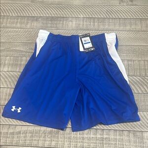 Under Armour Blue and White Casual Shorts with Elastic Waistband